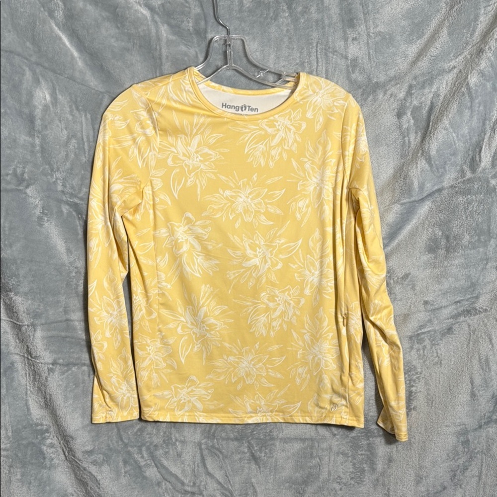 Hang ten upf shirt women’s small Yellow Floral Long Sleeve‎ Shirt